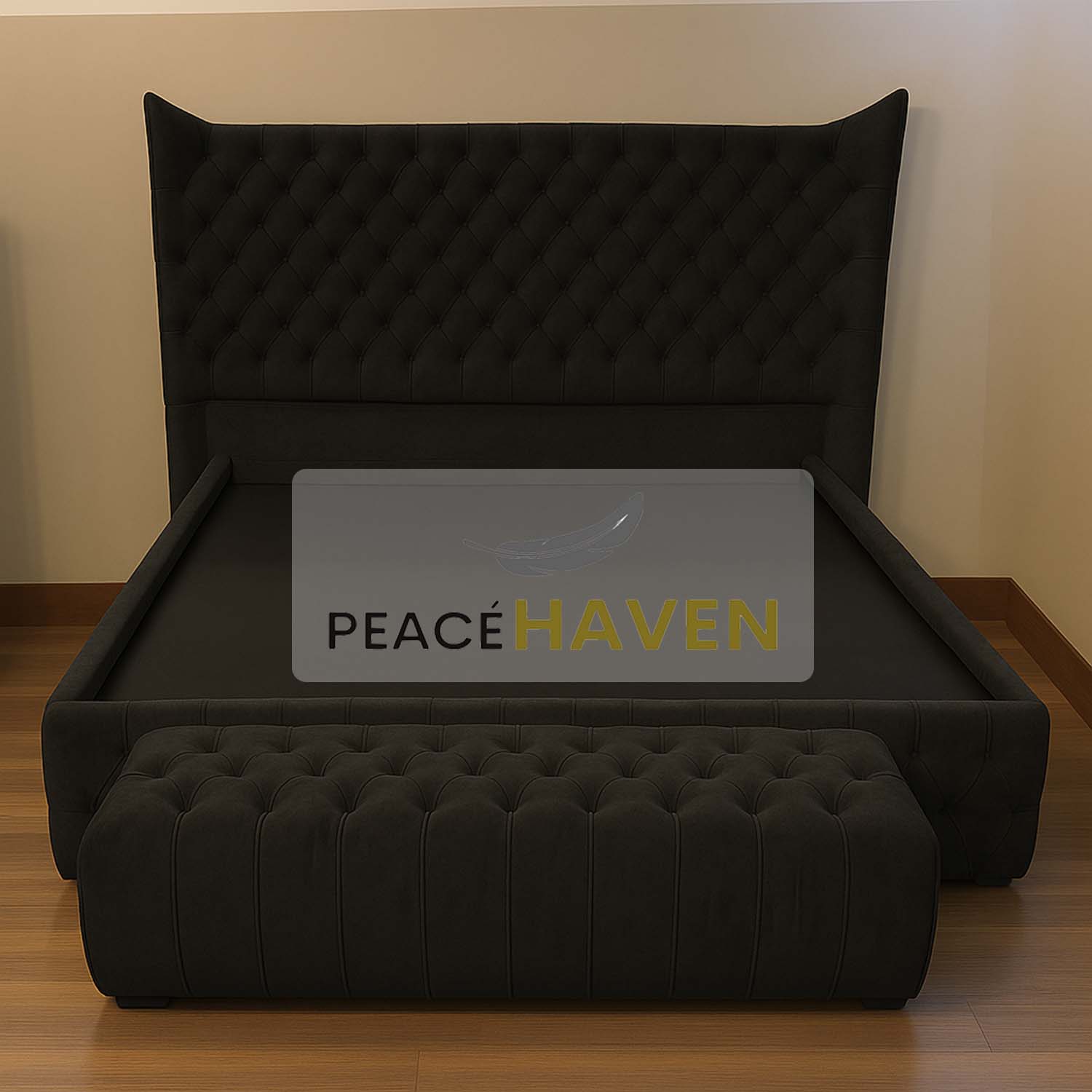 Kensington Tufted Wingback Bed