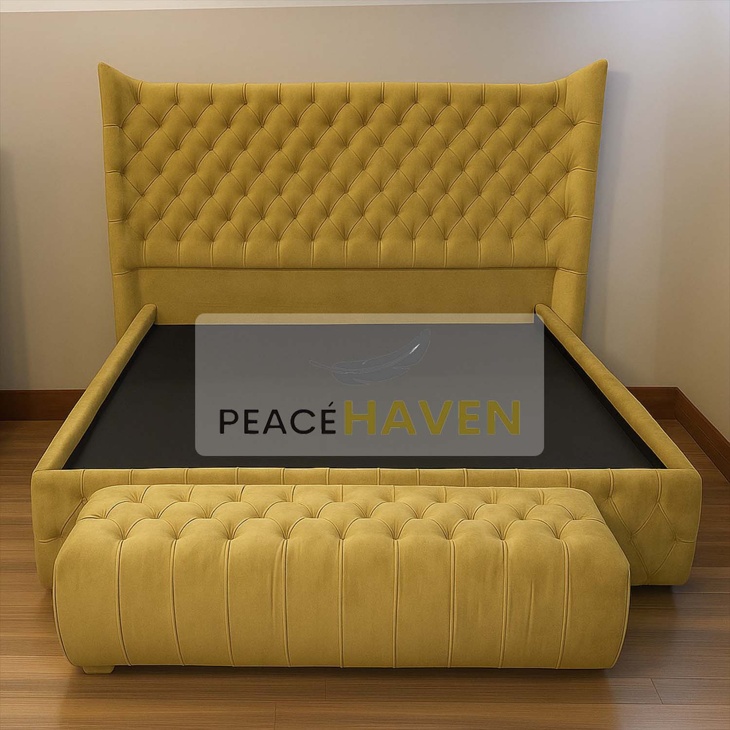 Kensington Tufted Wingback Bed