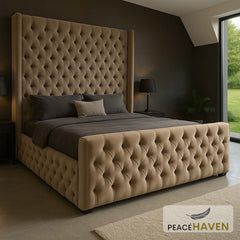 Tufted Chesterfield Wingback Bed