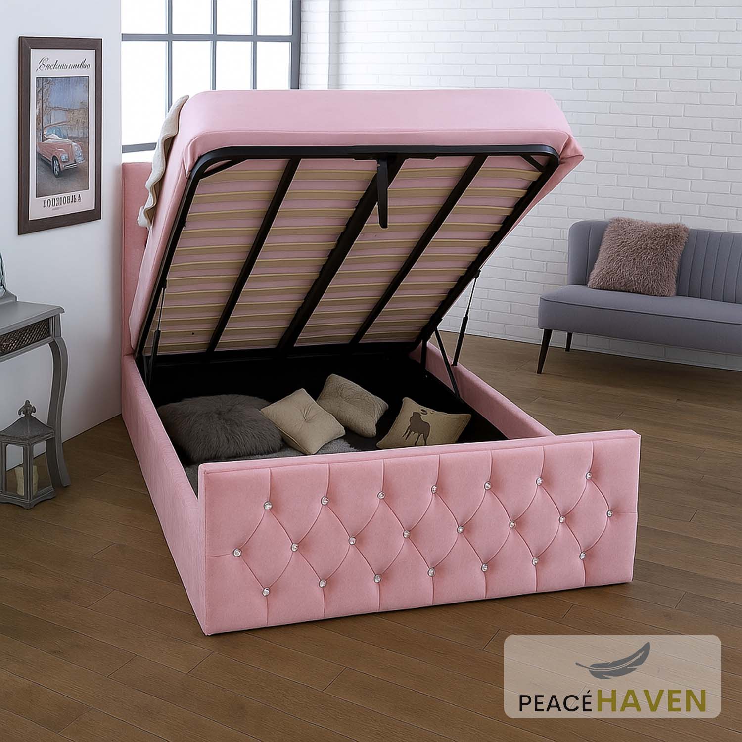 Orion Upholstered Ottoman Bed