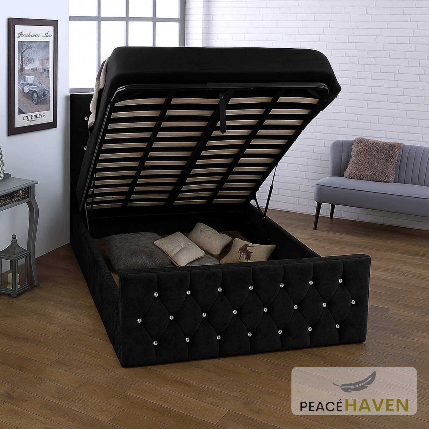 Orion Upholstered Ottoman Bed