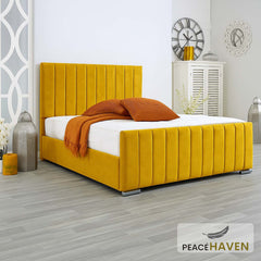 Upholstered Wooden Bed Frame with Headboard & Footboard