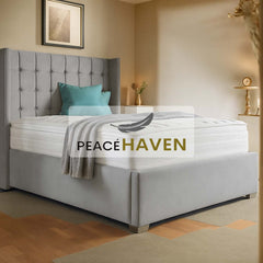 Jasmin Grid Tufted Headboard Bed