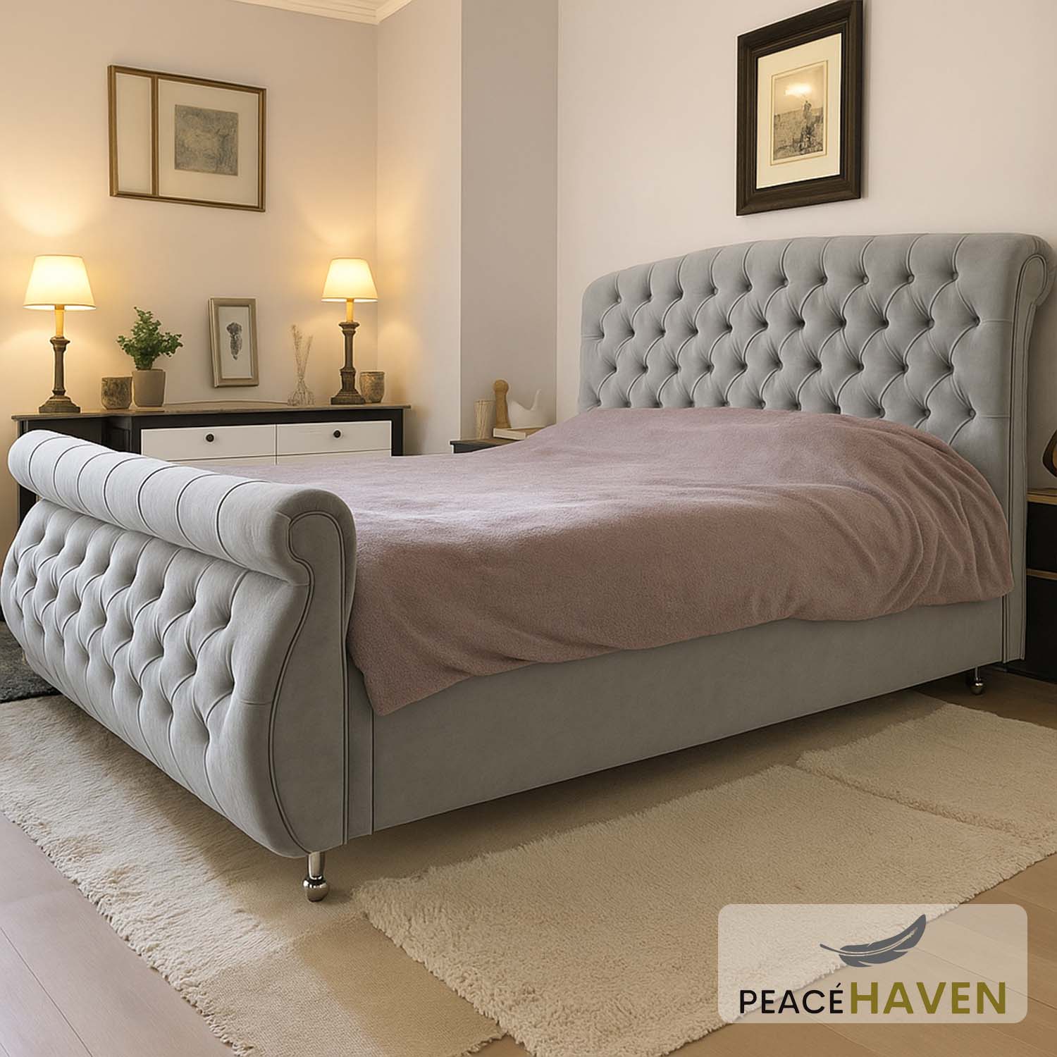 Winchester Chesterfield Sleigh Bed