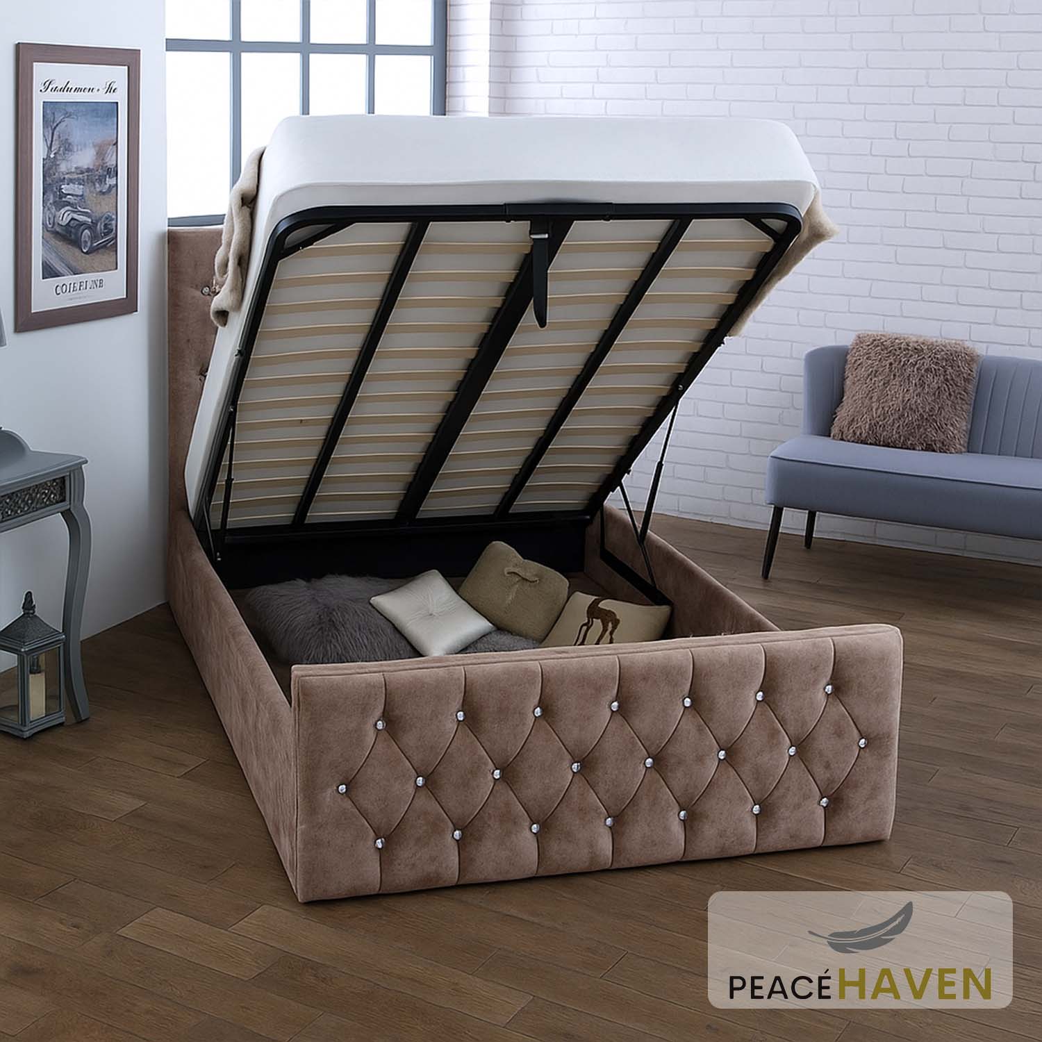 Orion Upholstered Ottoman Bed