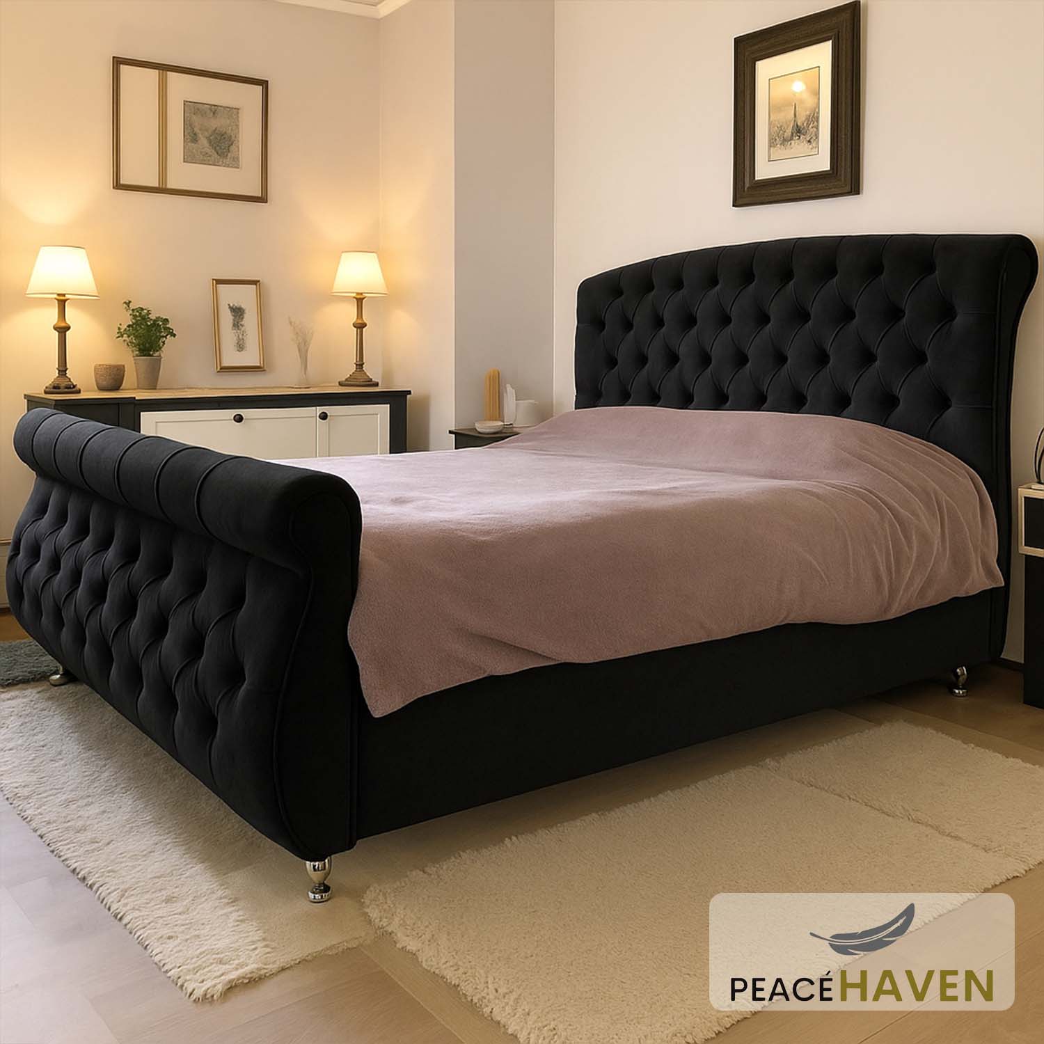 Winchester Chesterfield Sleigh Bed