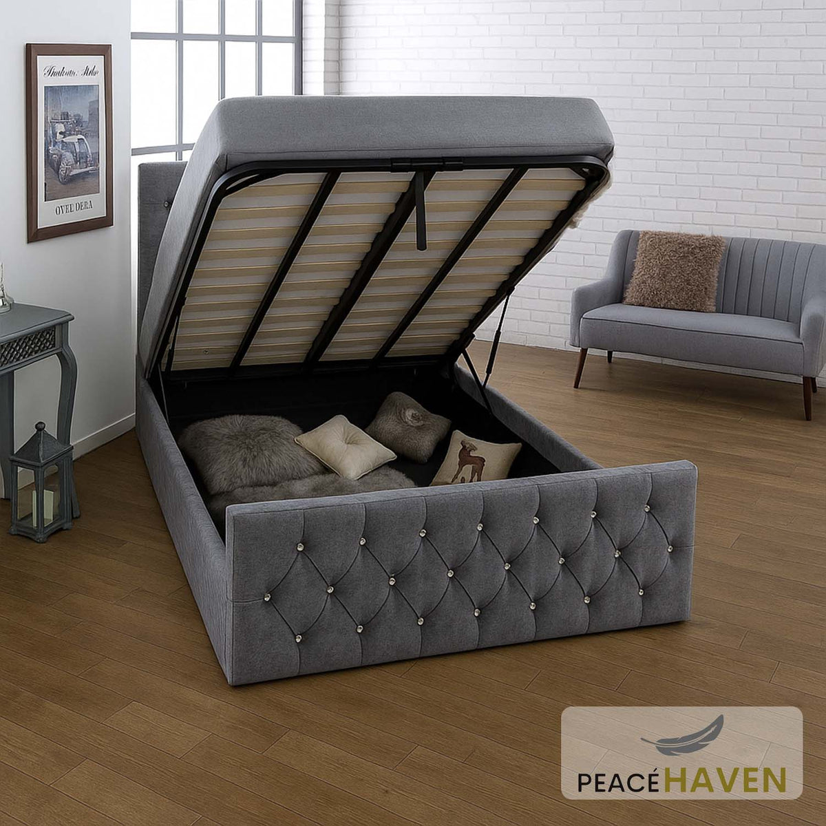 Orion Upholstered Ottoman Bed