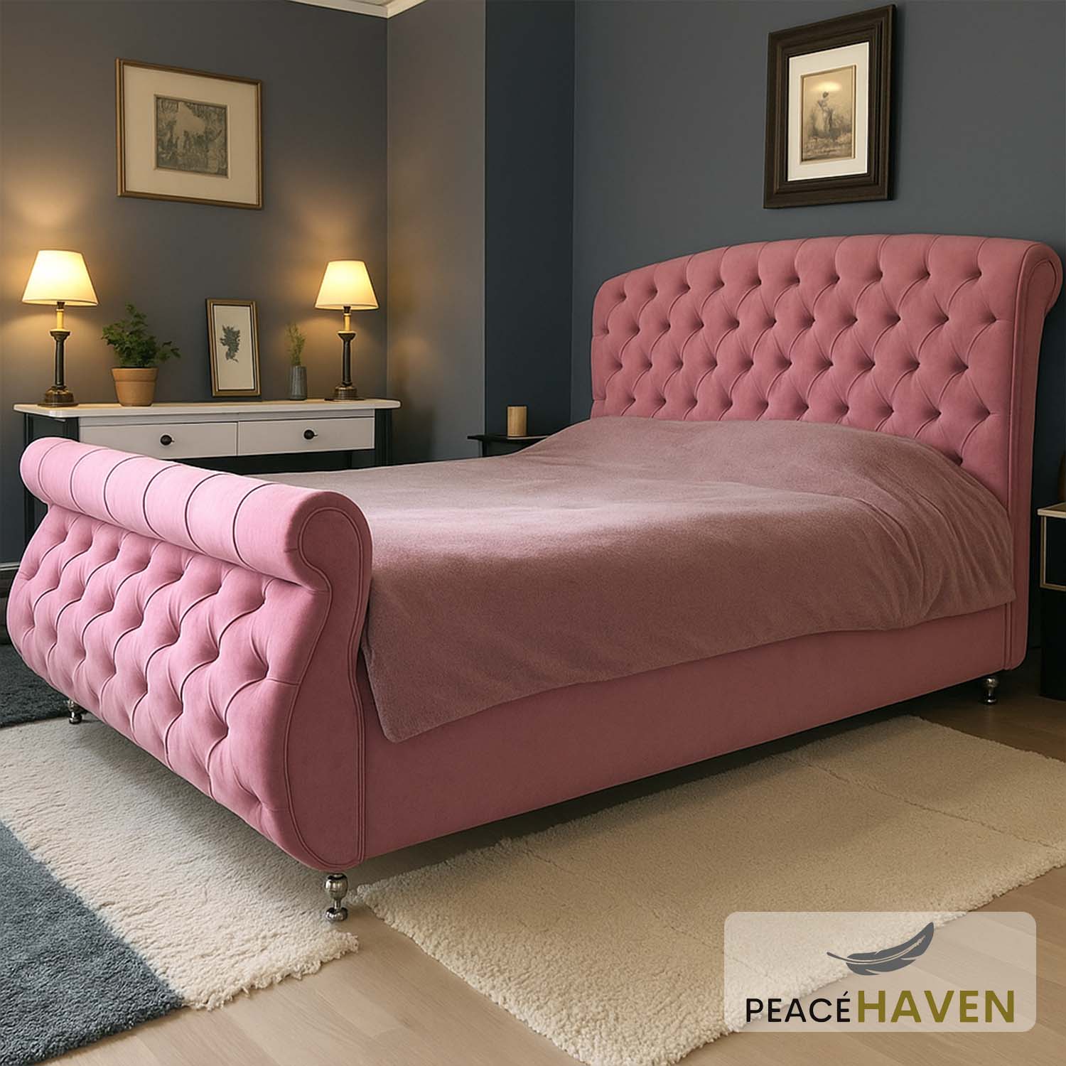 Winchester Chesterfield Sleigh Bed