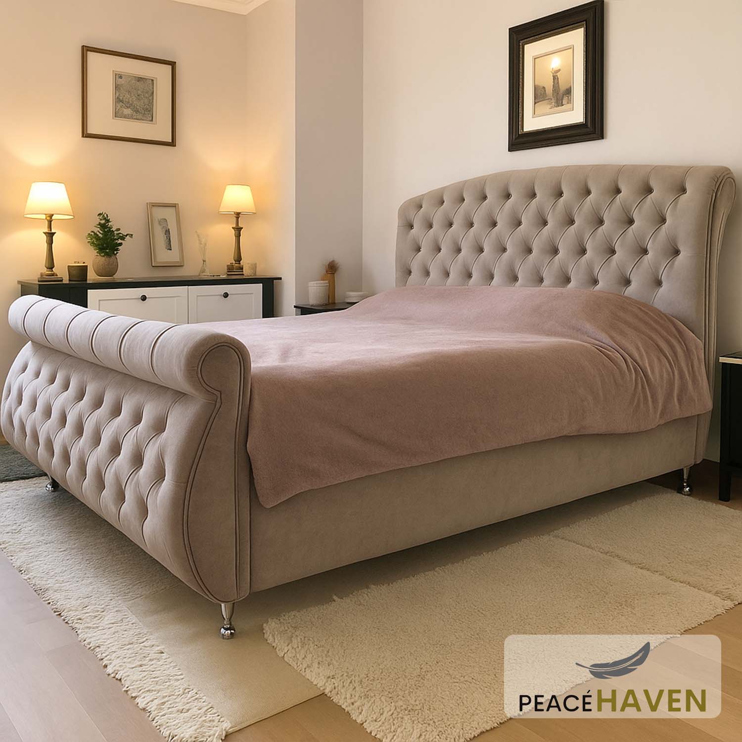 Winchester Chesterfield Sleigh Bed