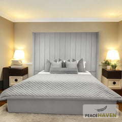 Amy Lauren-X Tall Wingback Panel Bed