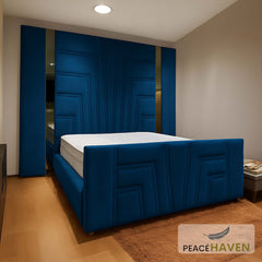 Sono Glass Geometric Headboard & Mirror Panel Bed