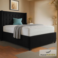 Jasmin Grid Tufted Headboard Bed