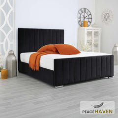 Upholstered Wooden Bed Frame with Headboard & Footboard