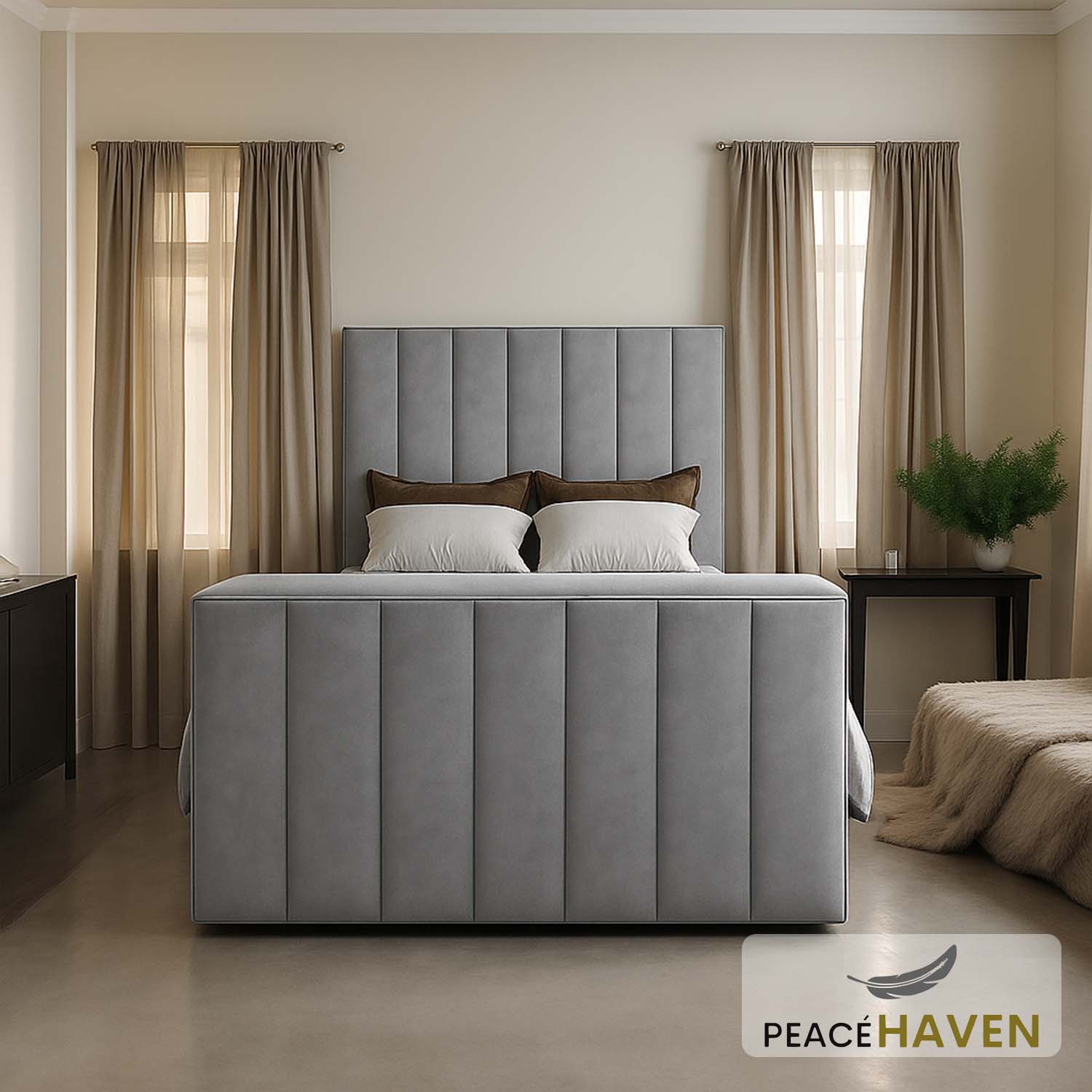 Malibu TV Bed Frame Vertical Panel Design