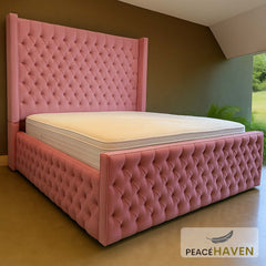 Tufted Chesterfield Wingback Bed