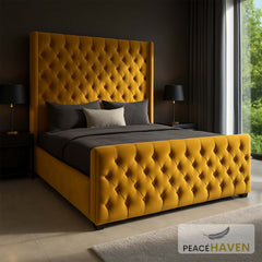 Tufted Chesterfield Wingback Bed